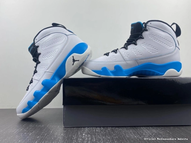 Official Maikesneakers 9 Powder Air Blue FQ8992-101 Jordan 0801